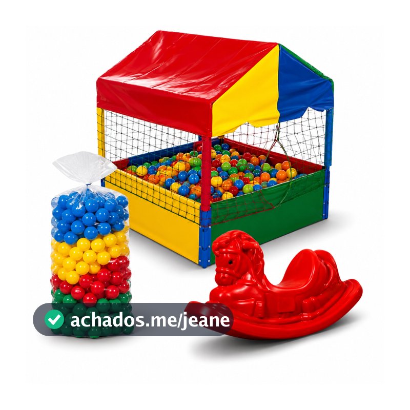 Piscina De Bolinhas Infantil 1,00m + Gangorra 1 Lugar + 100 Bolinhas