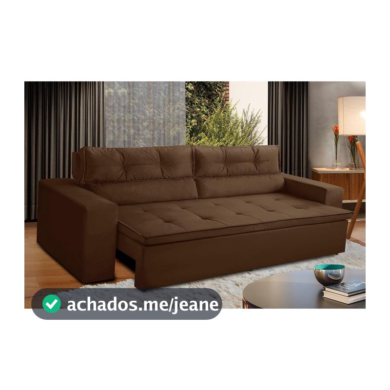 Sofá Retrátil Reclinável 3 lugares Molas 2,00m Vegas Suede