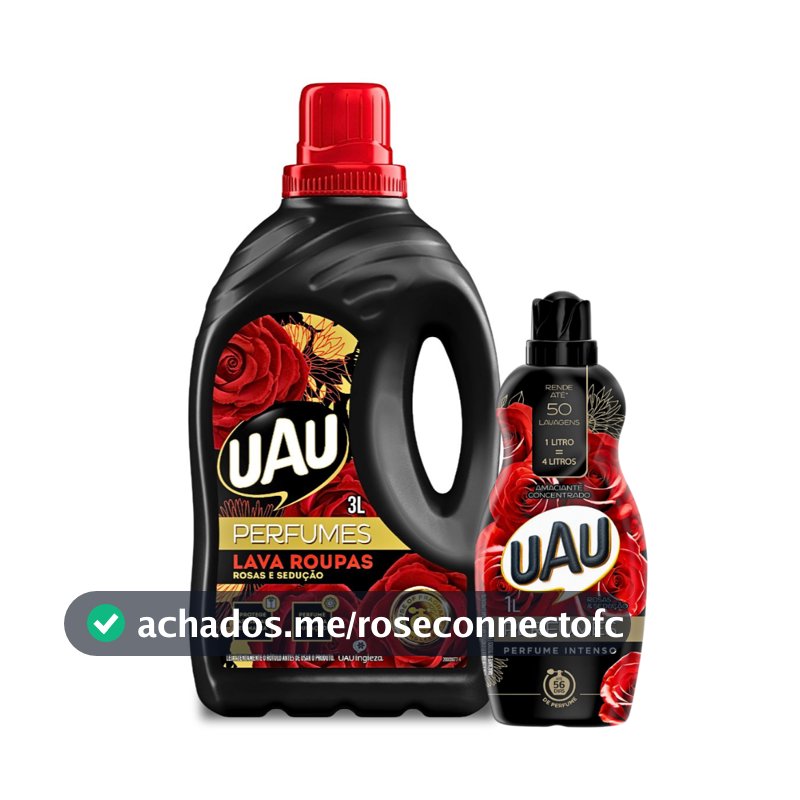 Kits Lava Roupas 3L Rosas e Sedução + Amaciante 1L UAU