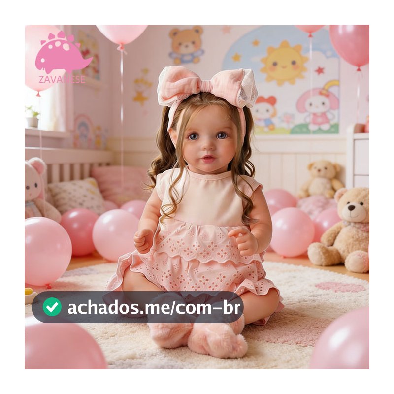 Bebê Reborn Boneca Menina 50cm Realista Silicone Macio com Vestido Rosa e Acessórios Brinquedo Infantil