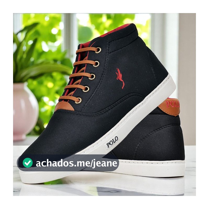 Botinha Tenis Masculino Preto Casual Leve em lona Polo Blu do 37 ao 46
