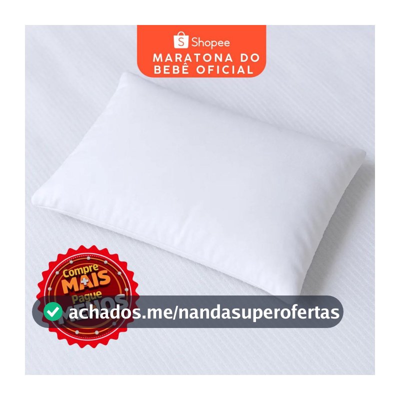 Travesseiro Bebê Berço Macio Hipoalergênico Branco Conforto Para Seu Baby mais conforto