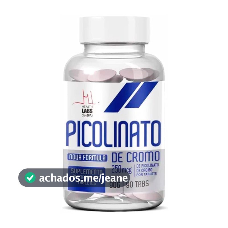 Picolinato de Cromo (250mcg Por Tablete) - 90 Tabletes - Health Labs