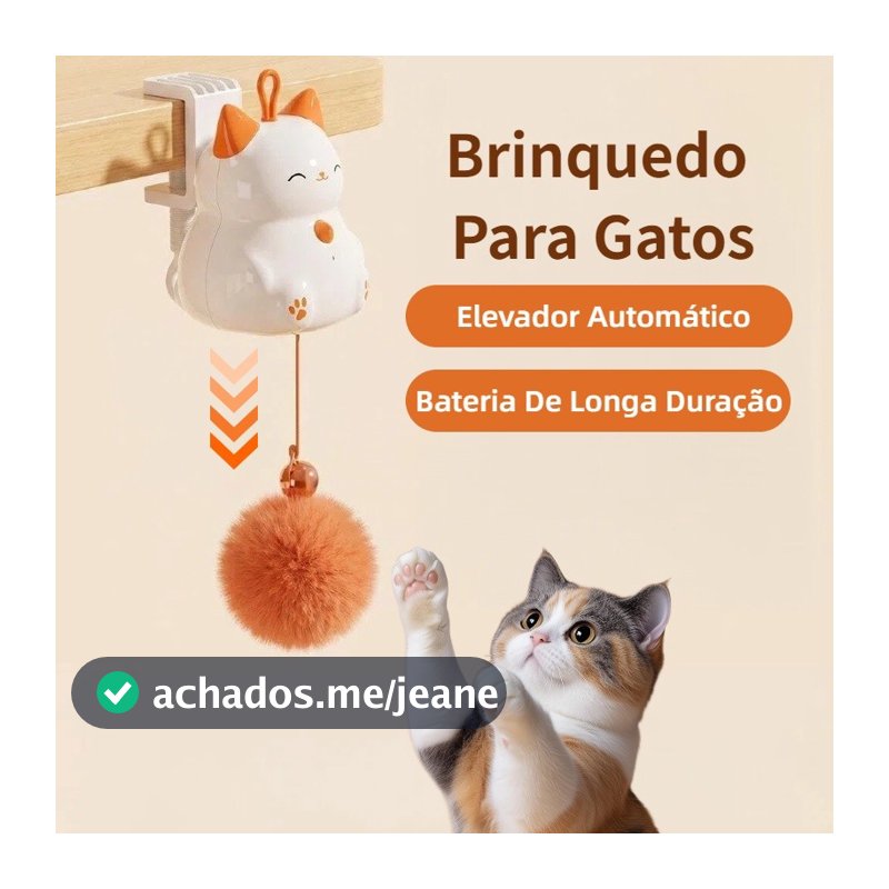 Brinquedo Interativo Inteligente para Gatos e Cães com Elevação Automática, Recarregável USB - Alivia o Tédio