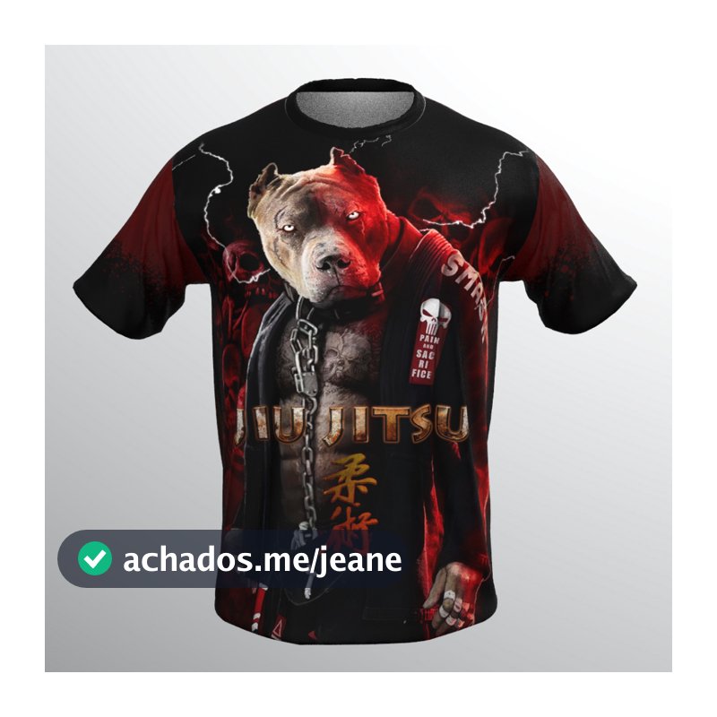 Camisa de Jiu Jitsu Pitbull Masculina Treino Academia Dry Fit Esportiva Anti Suor Resistente