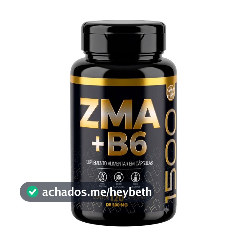 Kit ZMA 120caps c/ Vitamina B6 Zinco Magnésio Recuperação Nutricional Premium