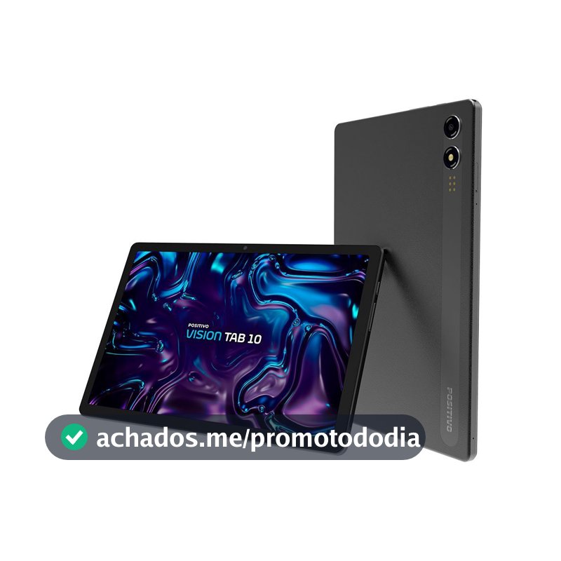 Tablet Positivo Vision Tab 10 4GB RAM 128GB Câmera 13MP e 5MP 10,1" HD IPS Android 13 - Preto