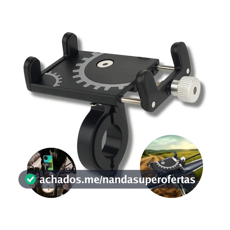 Suporte Celular Bike Moto Regulagem Universal Forte Alumínio Guidão Ajustável Reforçado Resistente À Prova D'água Fixo