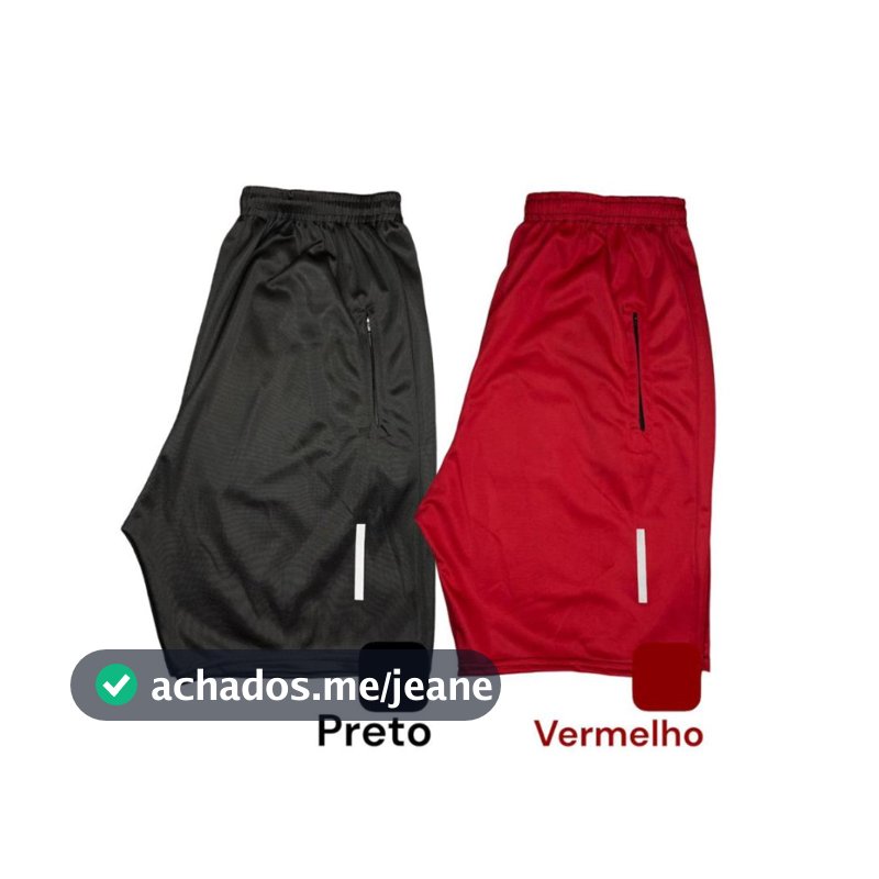 kit com 2 bermudas com ziper no bolso - todas as cores