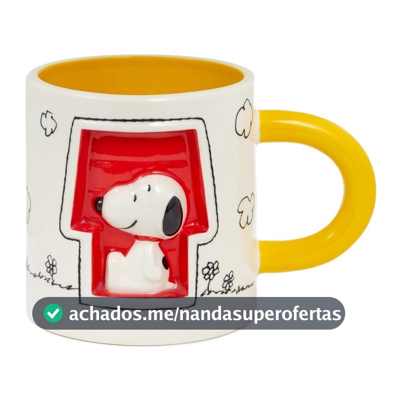 Caneca Esculpida Hallmark Peanuts, 14.5oz (Snoopyhouse), Presente para Mãe, Pai, Fãs MSW0
