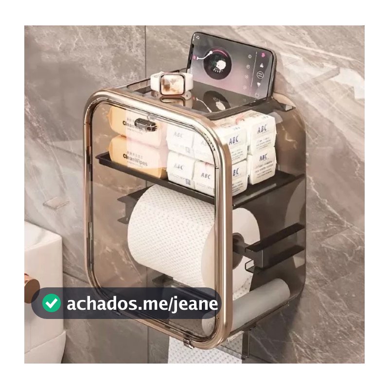 Caixa para Banheiro armazenamento papel higiênico e organizador de produtos sem Furação