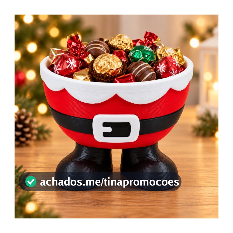 Porta Bombom Natalino Roupa Do Papai Noel Com Botinhas Pote Porta Doces Decoração De Mesa