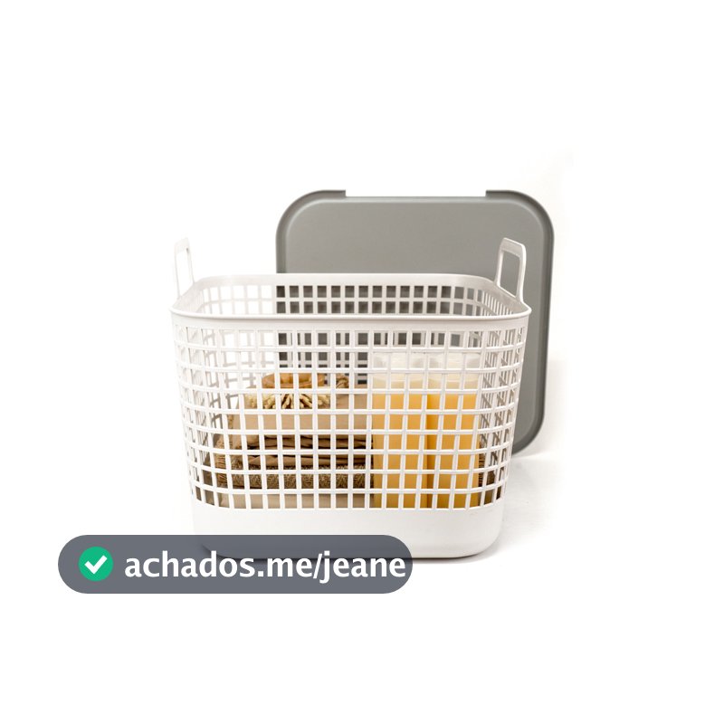 Cesto de Plástico com Tampa Grande - Oikos