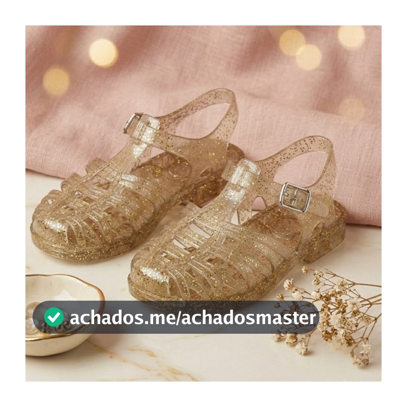 Sandália Infantil Glitter Menina Sola Antiderrapante Confortavel Leve