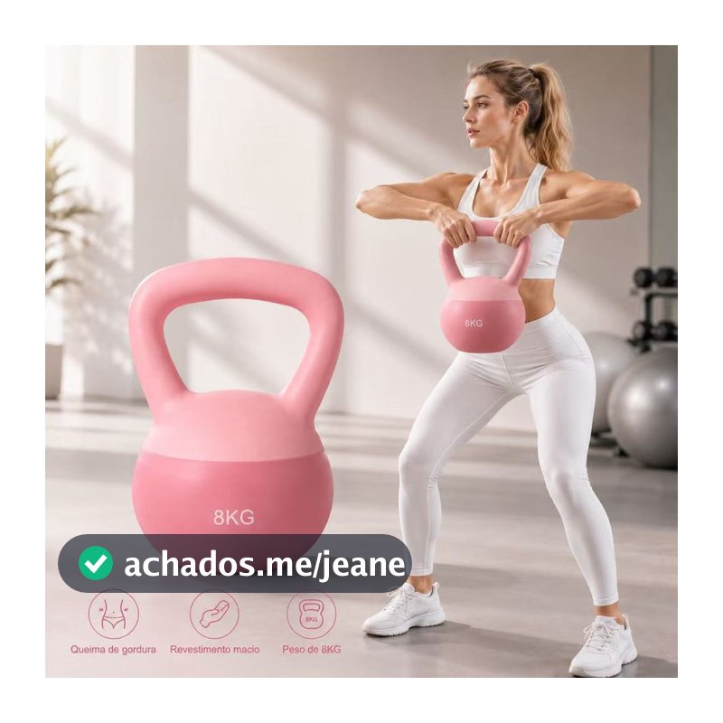 Kettlebell Macio Antiderrapante Diversos Pesos para Treino Funcional, Fitness e Musculação