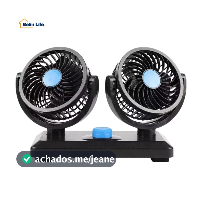 Ventilador Automotivo Duplo 12v Ajustável 2 Velocidade Carro