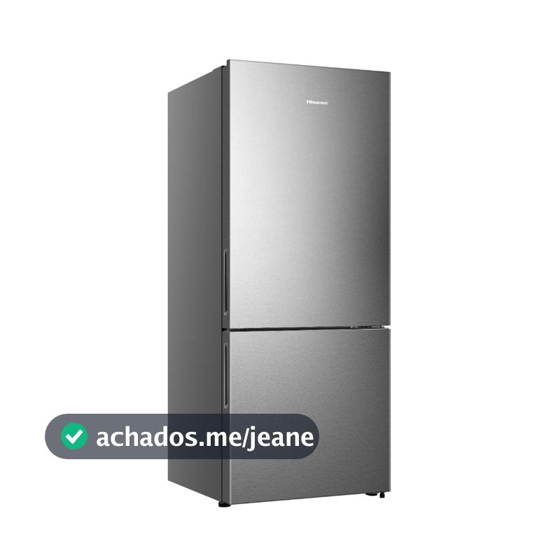 Geladeira Hisense Frost Free Inverse 417l Bottom Freezer Rb422 Inox