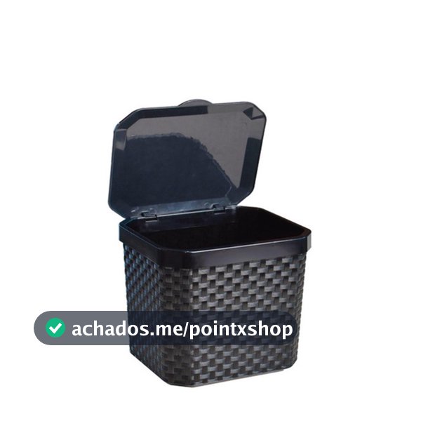 LIXEIRA DE PIA 5L RATTAN C/ TAMPA PRETO