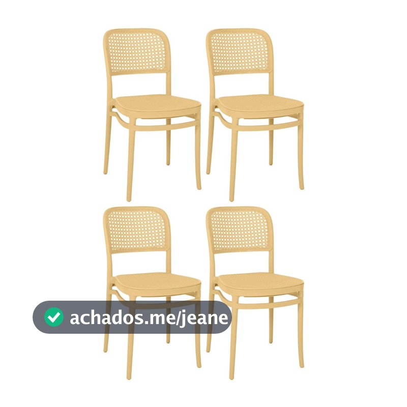 Kit 4 Cadeiras de Jantar Roma para Sala e Cozinha