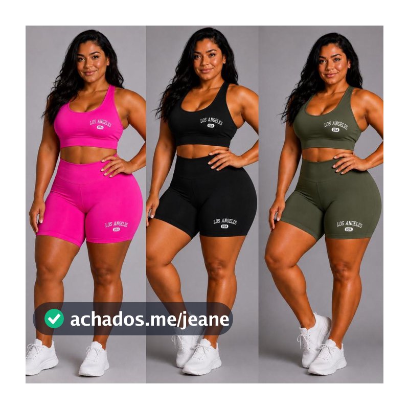 Kit 3 Conjunto de Academia Plus Size Los Angeles