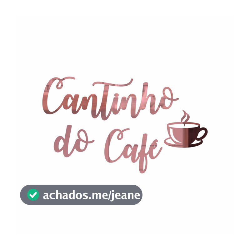 Espelho Decorativo Cantinho Do Café Em Acrílico com Xícara Rosê Gold