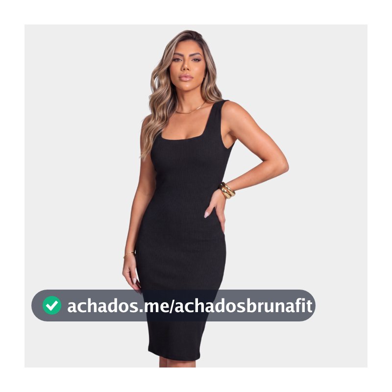 Vestido Feminino Midi Decote Quadrado Acinturado Tubinho Alta Compressão Modelador Regata Elegante Chique M ao GG