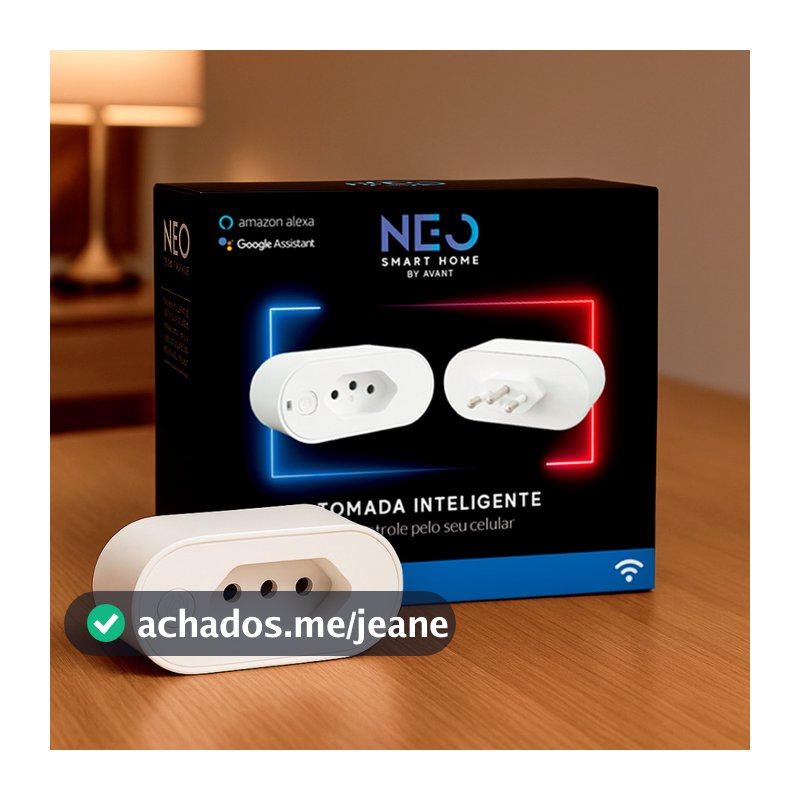 Kit 1 ou 5 Tomada Inteligente Wi-fi 2.4 GHz 110v/220v Bivolt Branco Cod: 291990617 Neo Avant