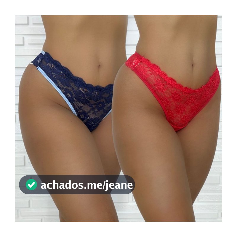 Kit 2 Calcinha Fio Dental Noah de Renda Calcinha Feminina Tanga