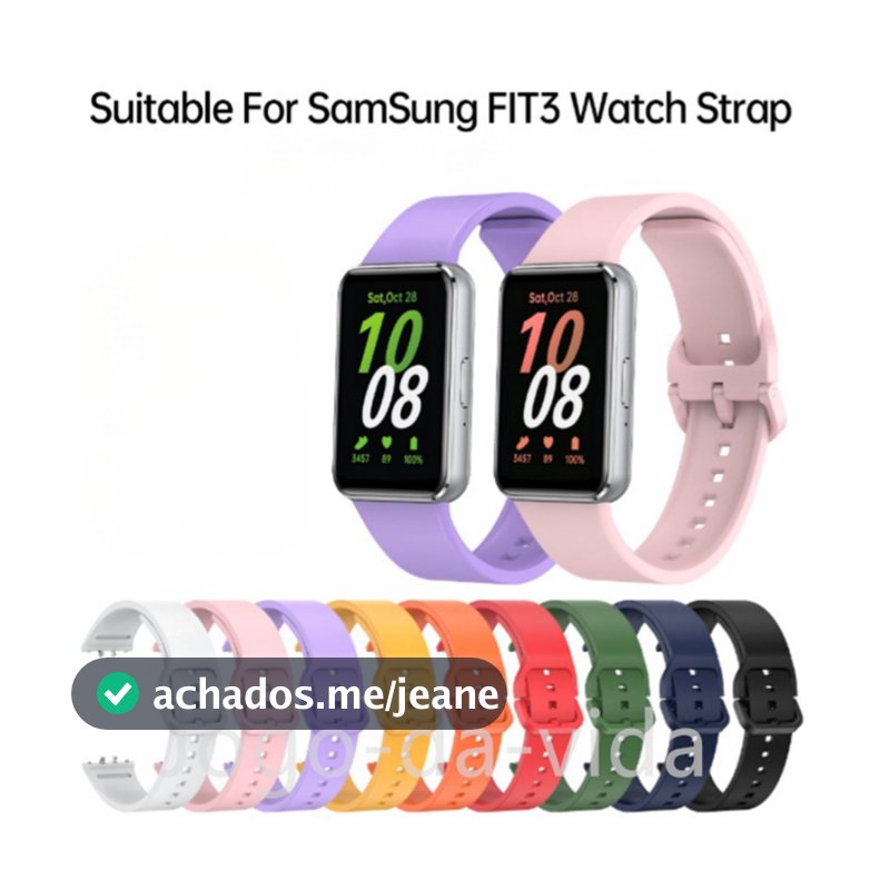 Pulseira Premium de Silicone Estilo Metal para Samsung Galaxy Fit 3 SM-R390 – Macia, Ajustável e Durável
