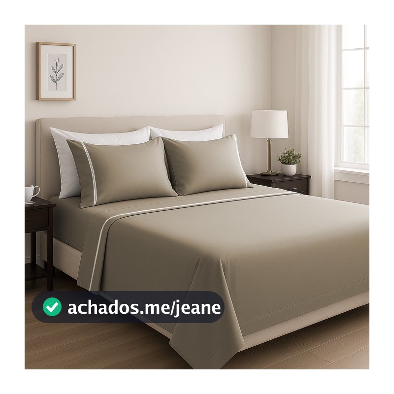 Lençol Queen 600 Fios 4 Peças Algodão Luxo Conforto Superior com Elástico