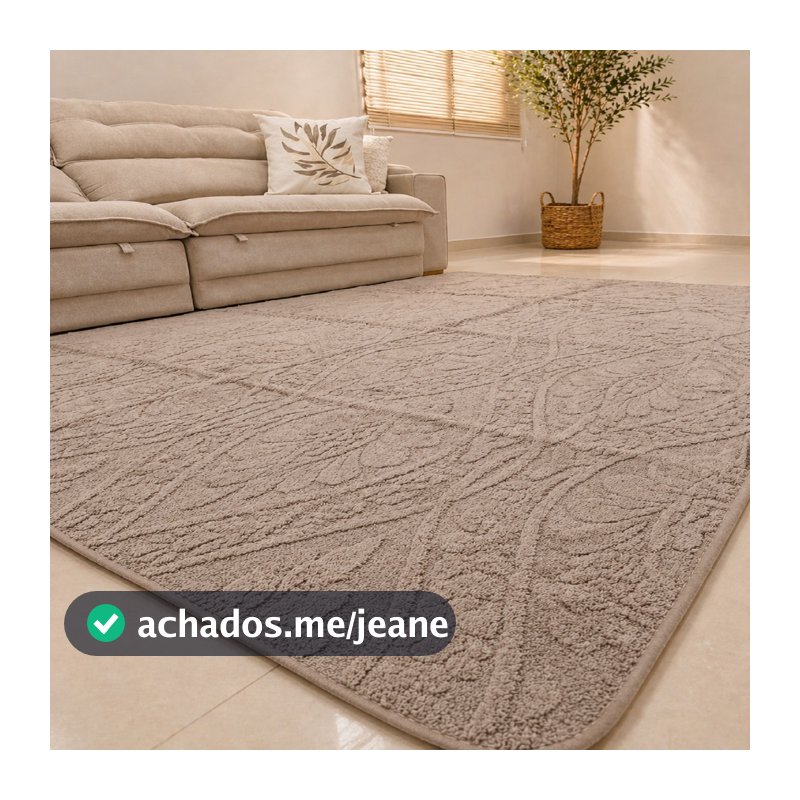 Tapete Aveludado Relevo Sala Quarto Escritório Soft Touch Sofisticado 2,00m x 1,50m/ 2,00m x 2,50m
