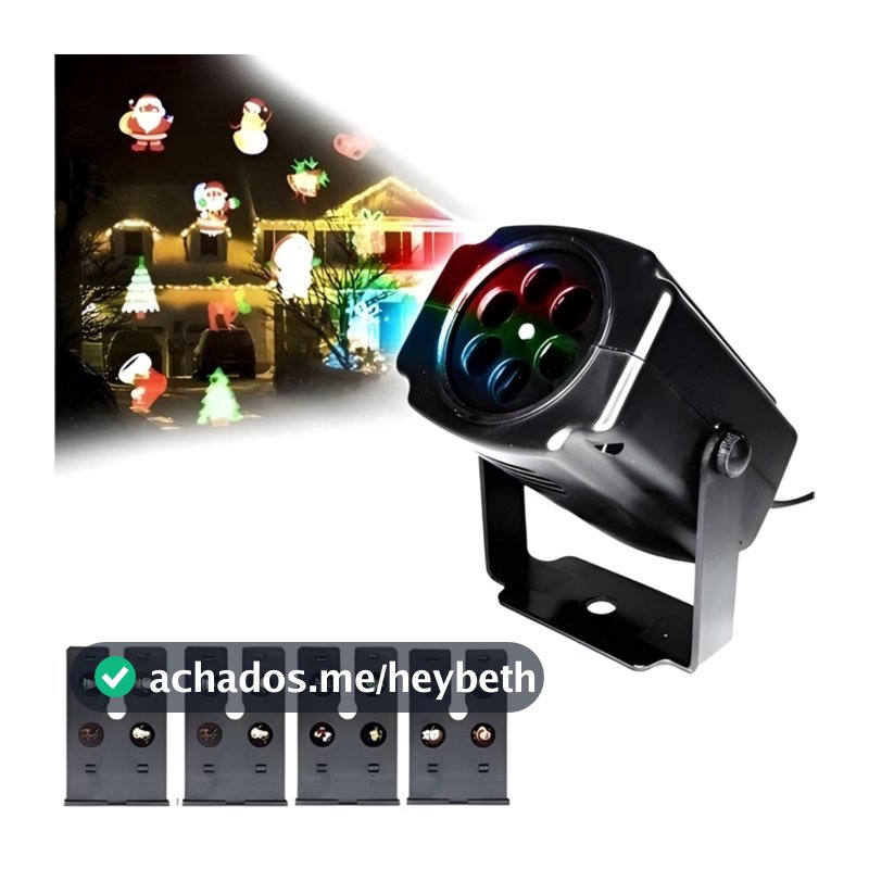 Projetor LED Natal Laser Desenhos Natalinos Jardim Bivolt