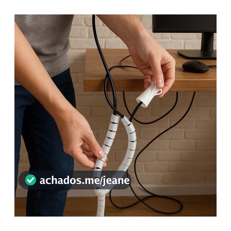 Organizador Fios Mesa Canaleta Branca Esconde Cabos Tomadas Suporte Escritório Computador Cabo