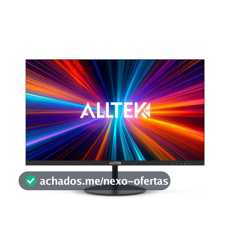 Monitor Alltek 21,5" FHD, Tela Ultrafina, Painel VA, 100 HZ, 5MS, HDMI, VGA - ATK-215 Z Preto