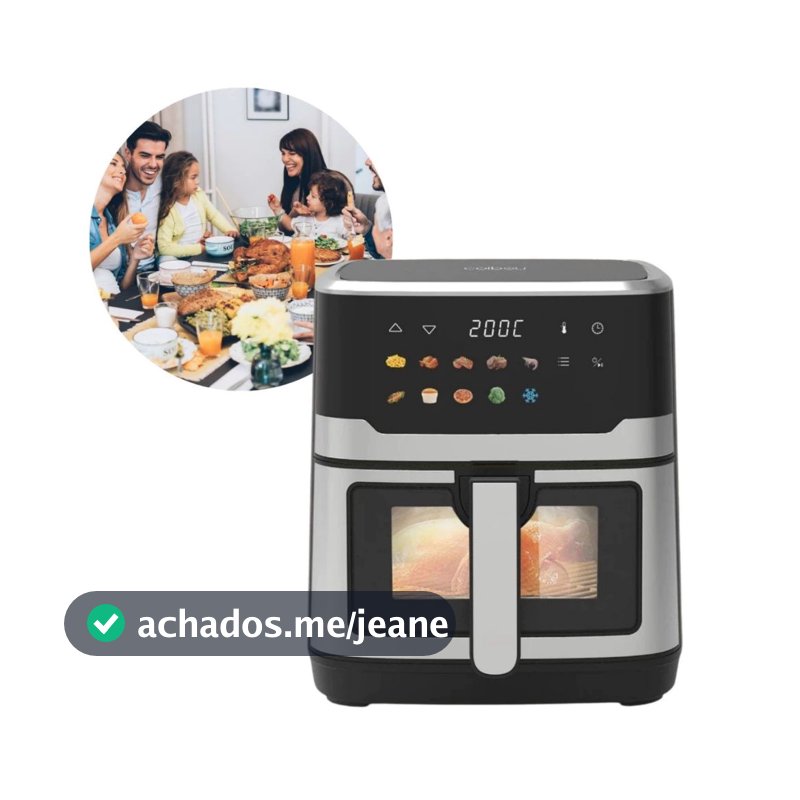 Air Fryer 6.5L / Forno Elétrico 3 em 1 Fritadeira Elétrica Air Fryer Botão Air Fryer Coibeu 110V