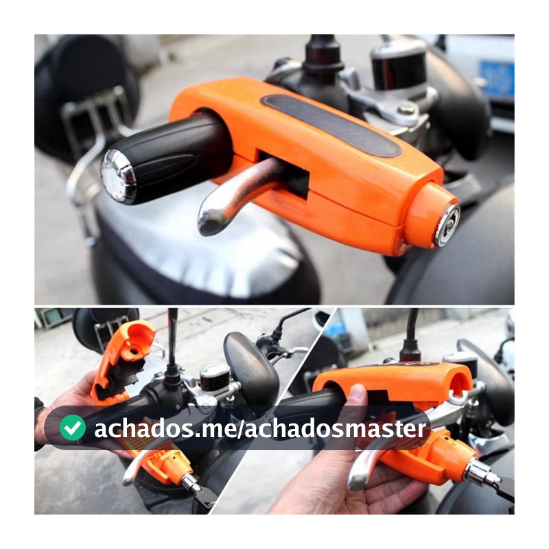 Trava De Seguranca Liga de Aluminio Anti-Roubo Para Guidao De Moto