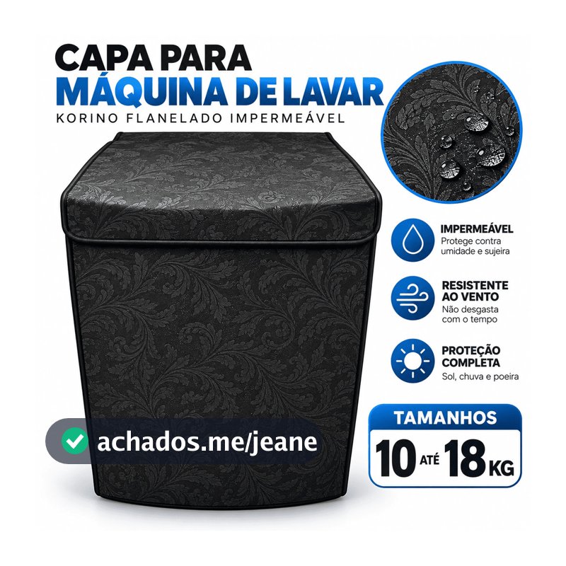 Capa Maquina Lavar Roupa Flanelada Impermeável 10 11 12 13 14 15 16 17 18kg