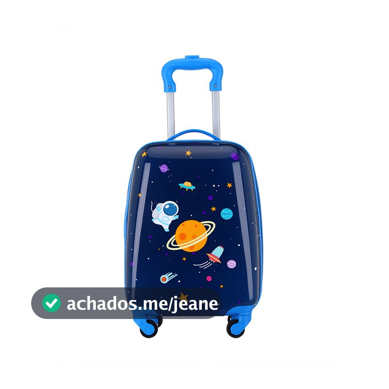 Mala Infantil de Bordo e Escolar 47x29x20cm - Leve, Resistente e Fácil de Transportar
