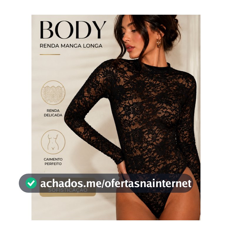 Body Feminino Sexy Renda Manga Longa Transparente Bori Elegante Sensual Bore Lingerie Bory