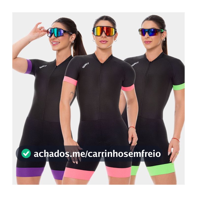 Macaquinho Ciclismo Feminino Macacão Forro com Gel Alta Densidade Almofadado Way Fresh