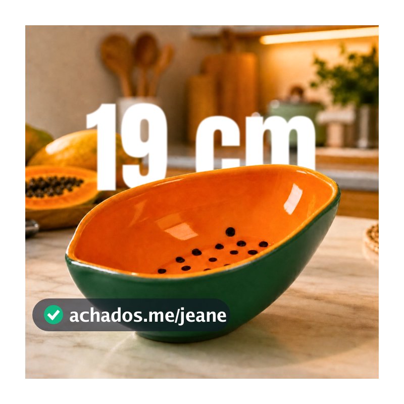Bowl Mamão Coleção Vasilha Tigela Cumbuca Mamão Bowl em Cerâmica Pote Laranja Louça Decoração Poá Vasilha Frutas
