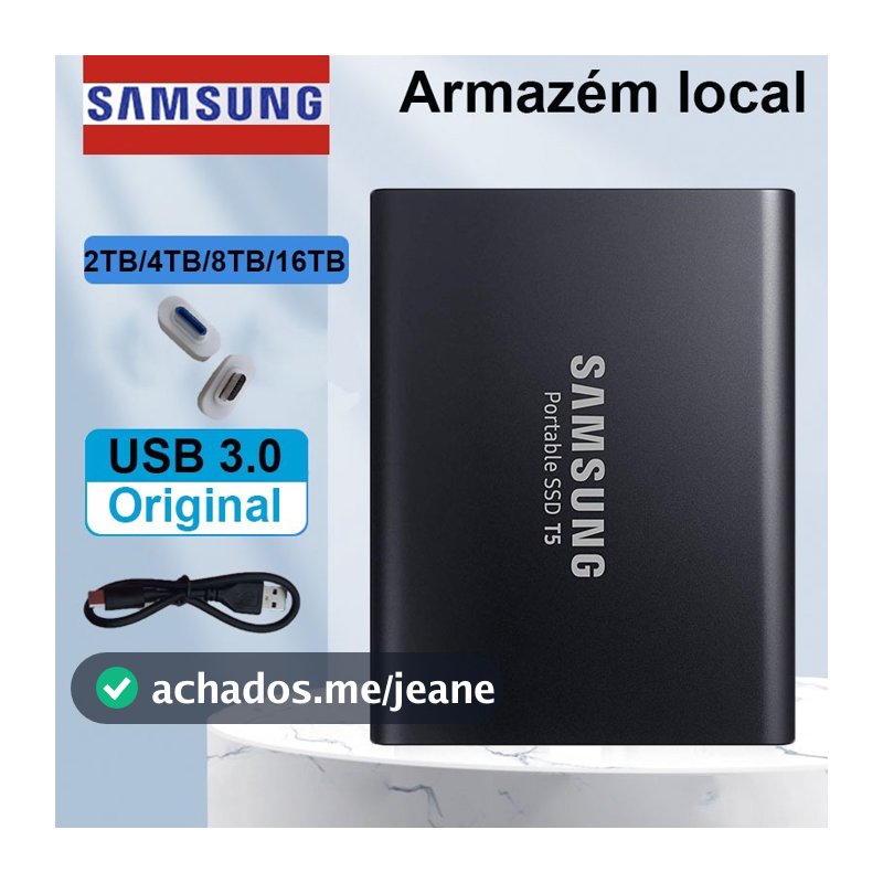Original Samsung T5 SSD Externo 2TB4TB8TB16TB Estado Sólido Hd Para Desktop Disco Rígido Portátil