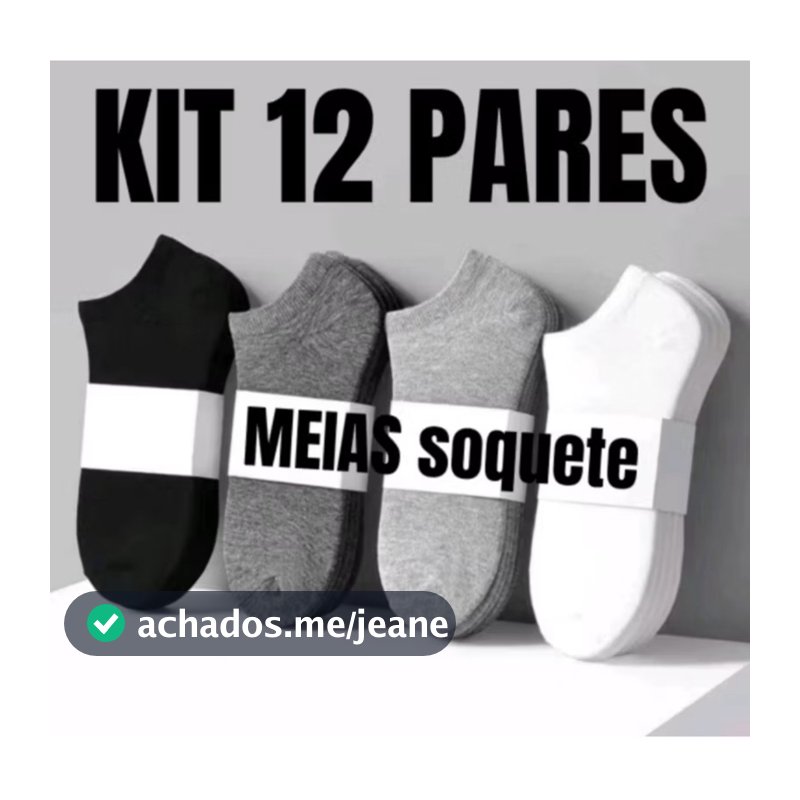 Kits de Meias Soquete Masculina e Feminina Unissex Qualidade Premium