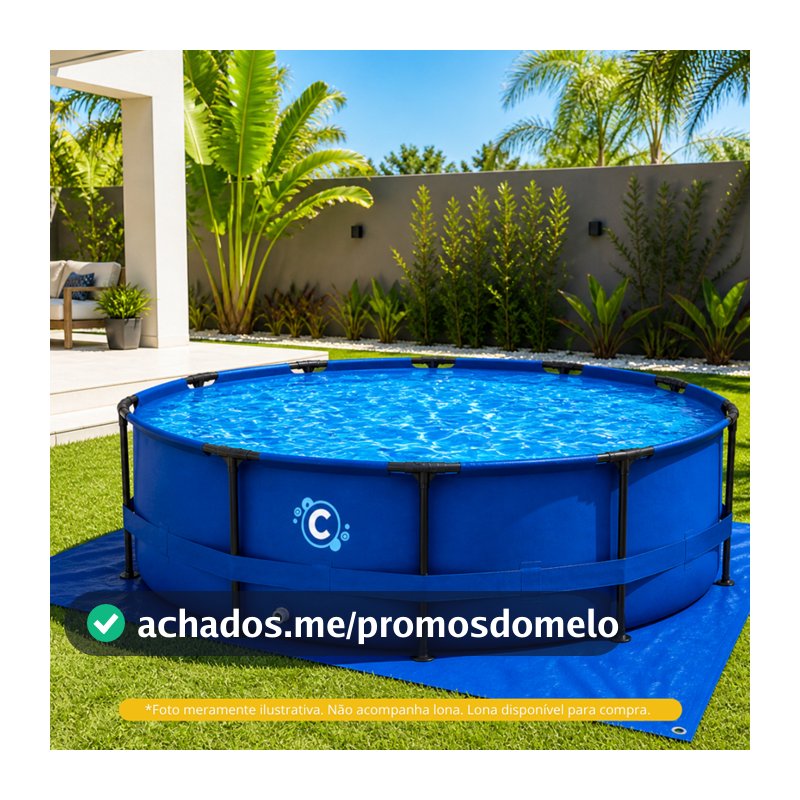 PISCINA REDONDA ESTRUTURADA 6800 LITROS COR AZUL COM DIMENSES DE 3,66M DIMETRO X 76 CM ALTURA CLICK PISCINAS