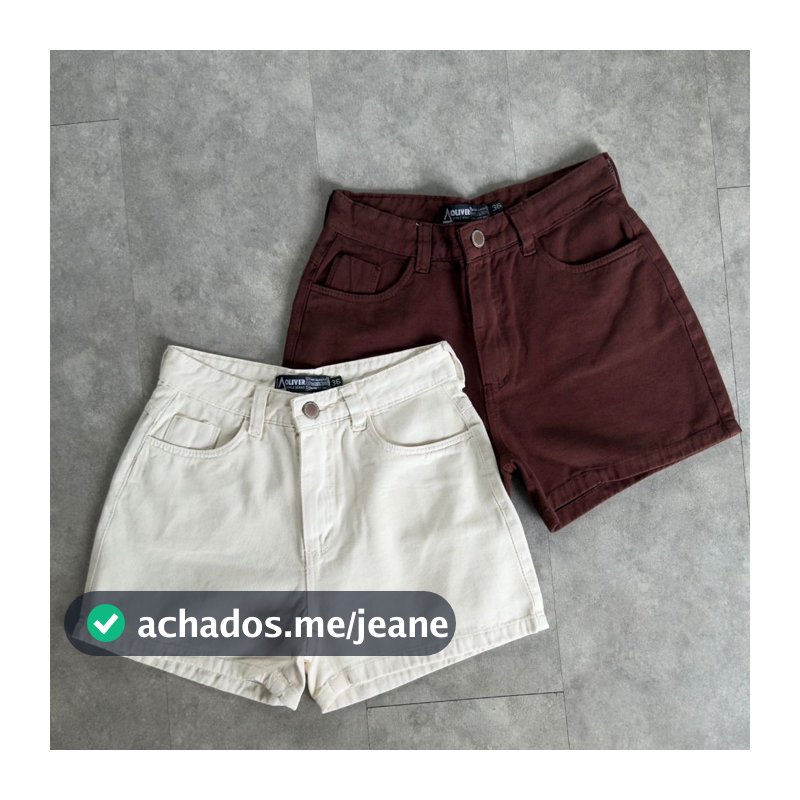 Short Jeans Feminino  Cintura alta Brim colorido bermuda jeans  MOM cos alto estiloso