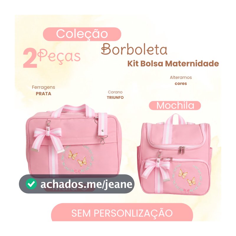 Bolsa Maternidade Mochila de Bebe 2 Peças Impermeável / Borboleta Mãe Estação Mamãe e Bebê.