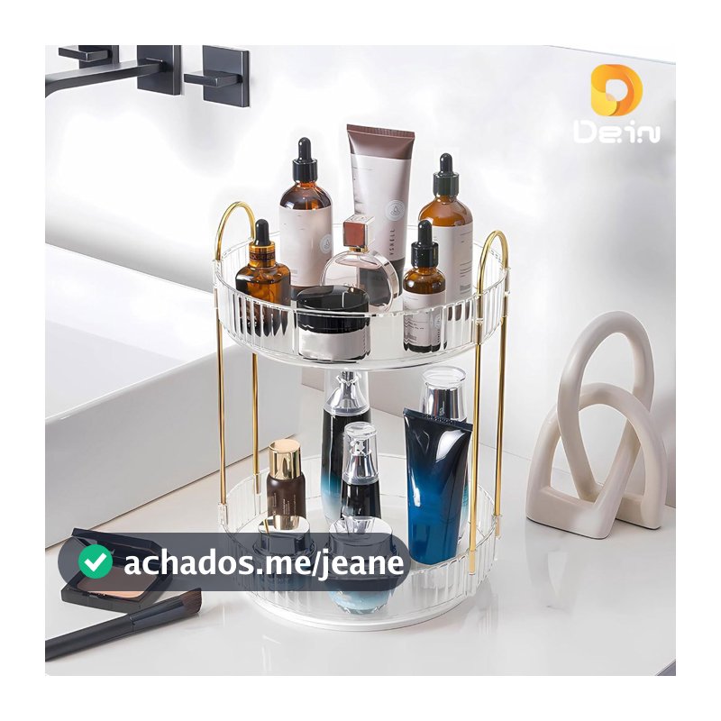 Organizador de Maquiagem Giratório – Suporte Multiuso 2/3 Andares p/ Cosméticos e Perfumes