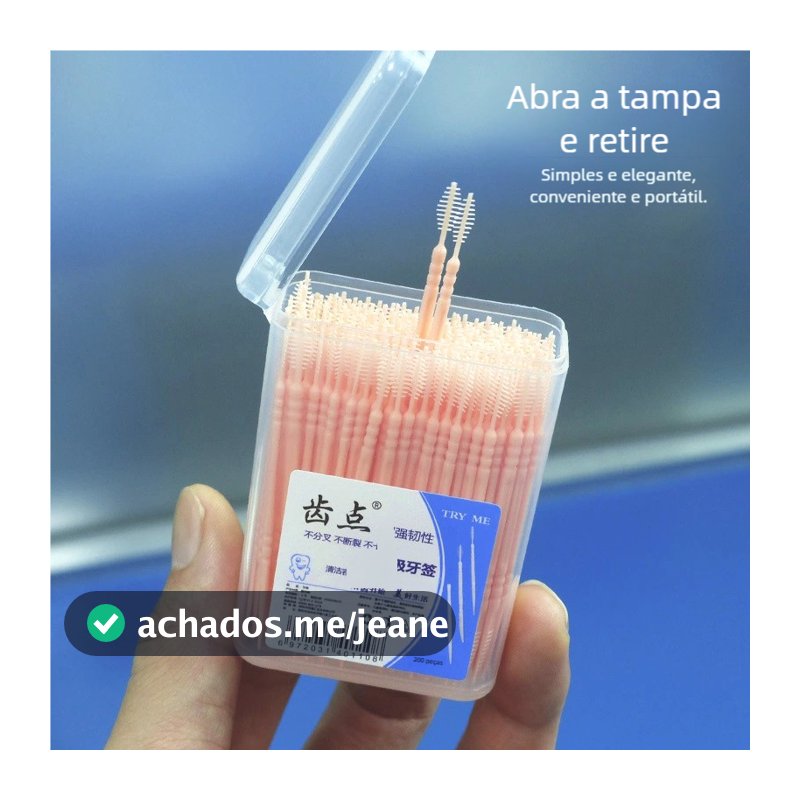 Escova Interdental Descartável 200Pcs - Cabeça Dupla para Higiene Oral e Limpeza Dentária