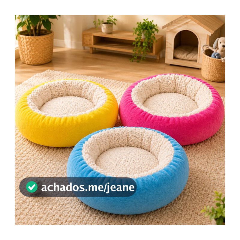 Caminha Redonda Pets Sherpa para Cães e Gatos Macia  Quente Confortável Cama Pet Inverno Tamanhos P , M e G
