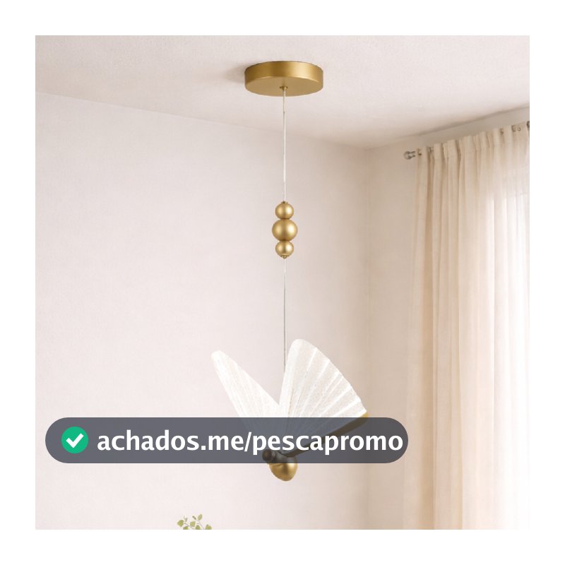 Luminaria Pendente Led Borboleta 6W Seleção de temperatura Quente/Neutro/Frio 20cm Branco Cod:ALUT001952 Alut By Avant